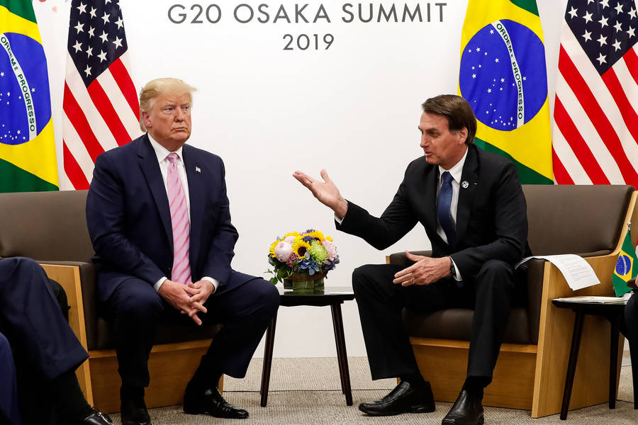 Presidente da República, Jair Bolsonaro, durante Reunião bilateral com Donald Trump